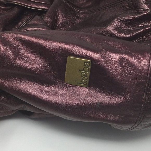 Kooba Purple Metallic Large Leather Hobo Bag - Picture 4 of 15
